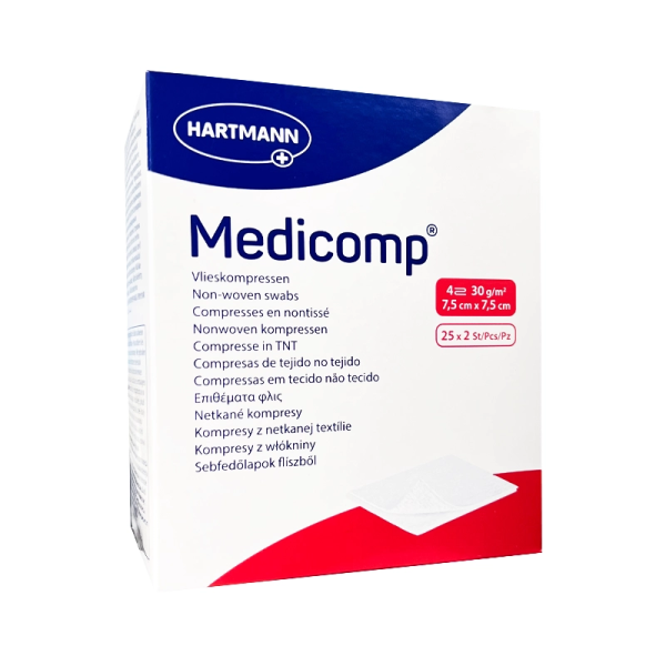 Medicomp <mark>Compressas</mark> <mark>Esterilizadas</mark> 7,5x7,5cm X25 X2